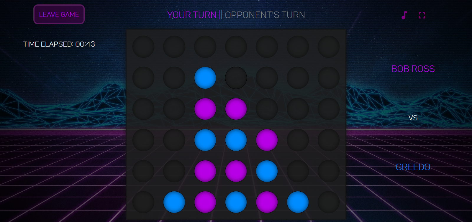 The game as seen from the view of player 1